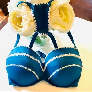 Shade & Shore teal bikini top 36DD